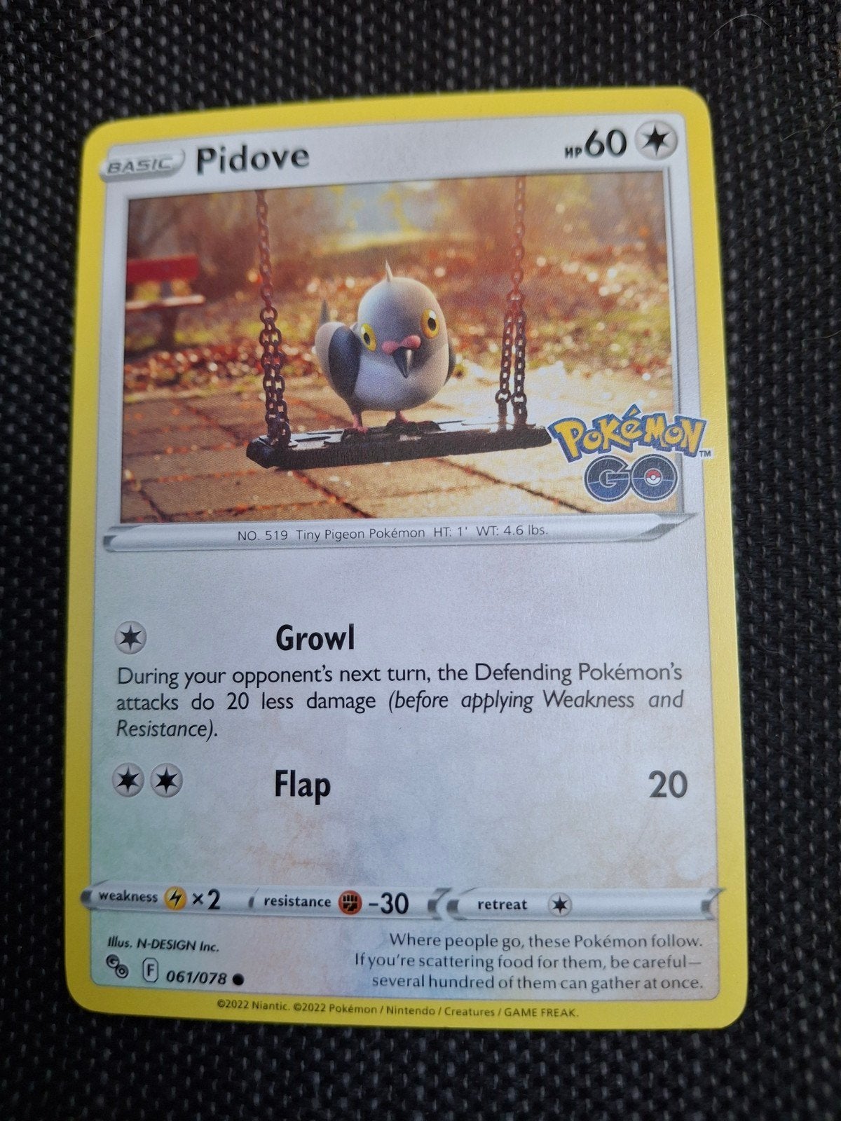Pokémon TCG Pidove (061/078) Pokémon GO Kaart, Ophalen of Verzenden, Zo goed als nieuw, Losse kaart