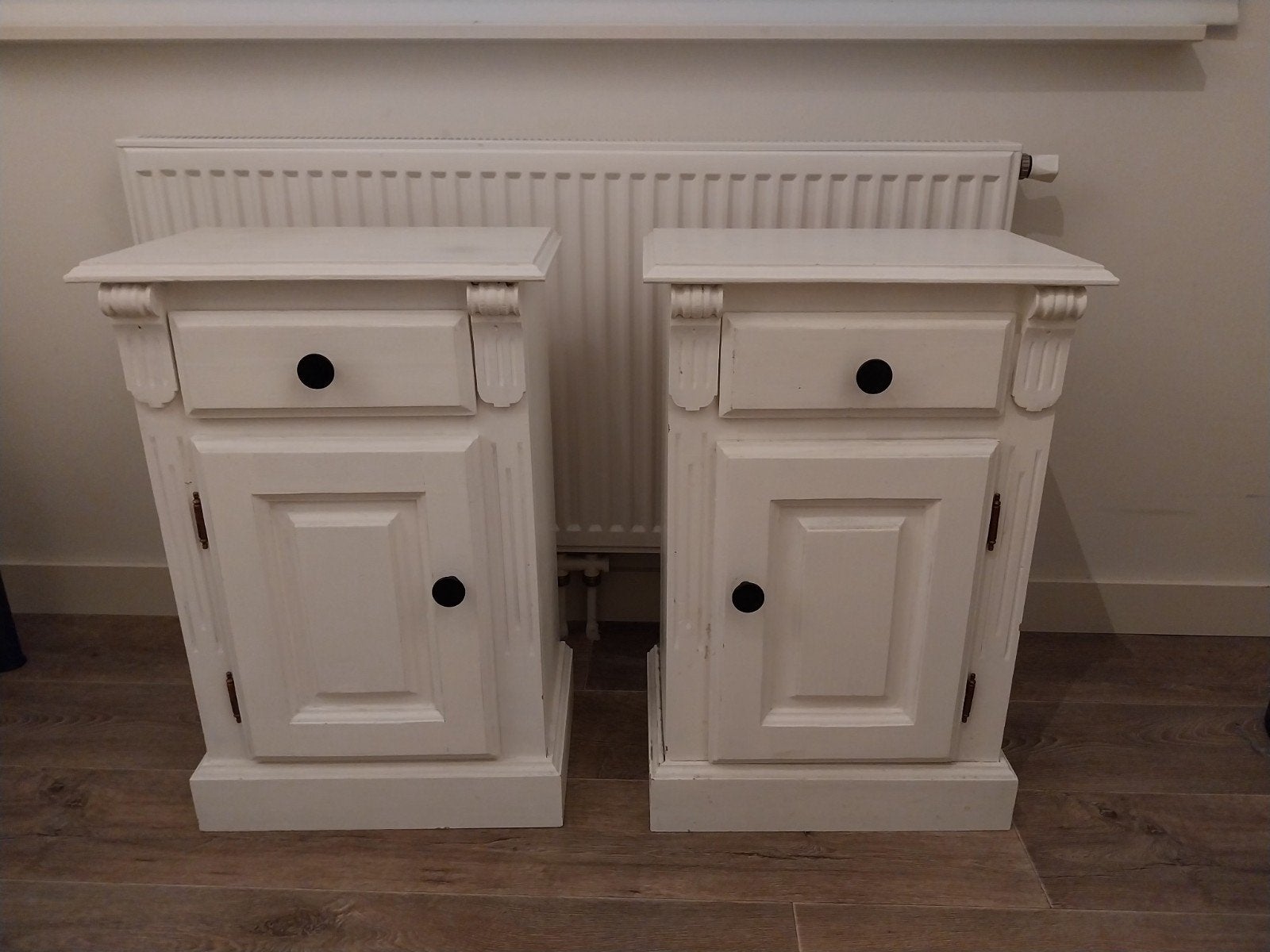 2 Brocante nachtkastjes, Ophalen, Gebruikt, Hout