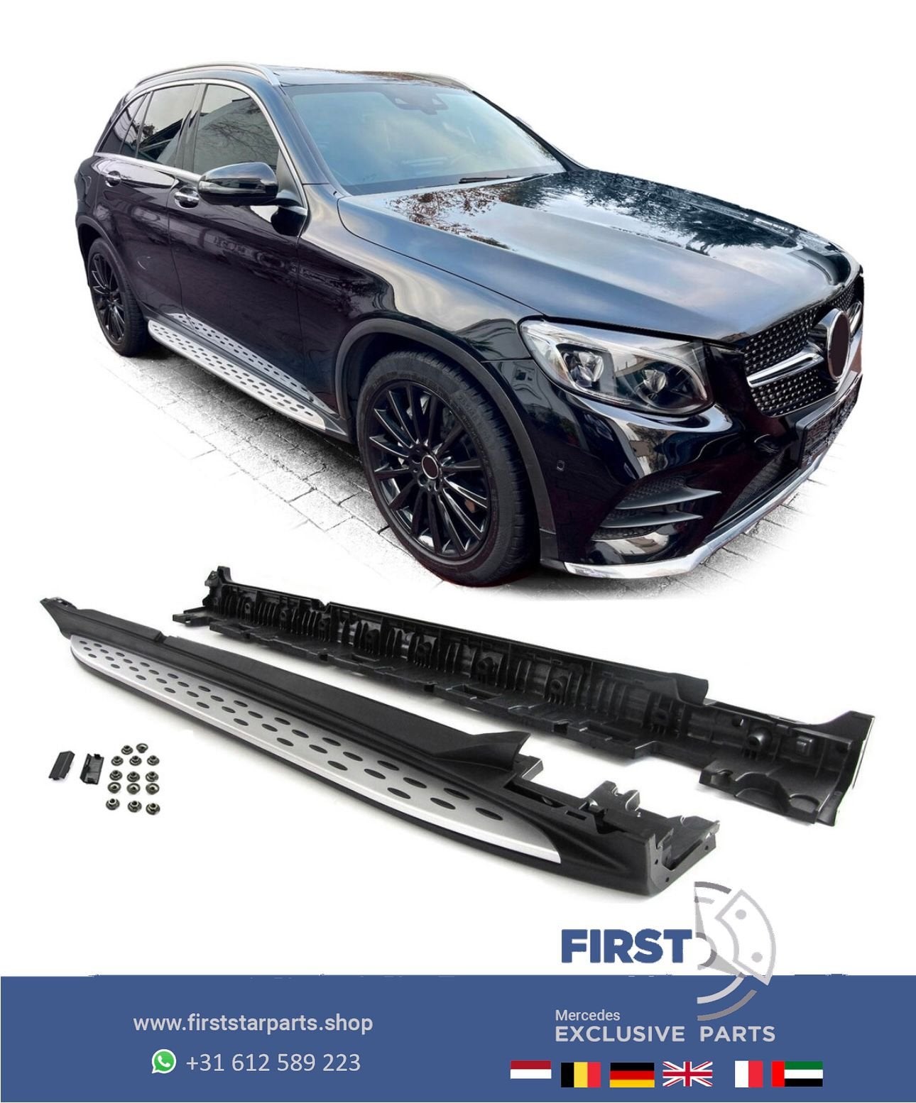 W253 C253 GLC AMG ZIJSKIRT SET DORPEL LIJSTEN Mercedes SIDE, Gebruikt, -, Ophalen of Verzenden, Bumper