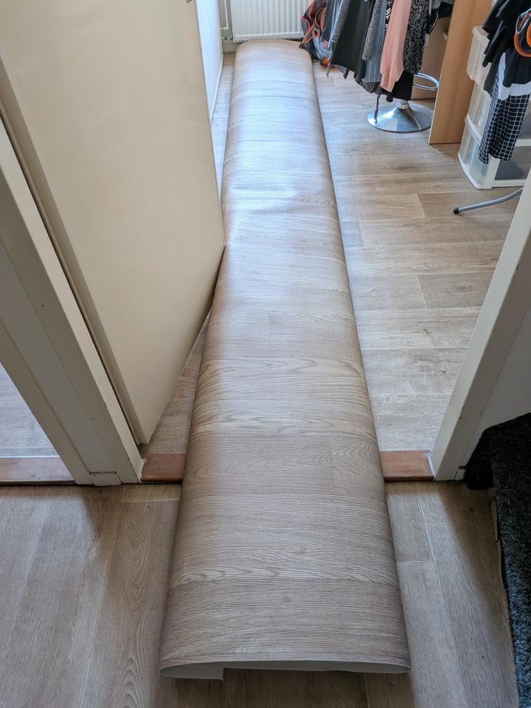 Vinyl vloerbedekking - Nieuwstaat, Huis en Inrichting, Beige, Ophalen of Verzenden, Zo goed als nieuw, Minder dan 10 m²