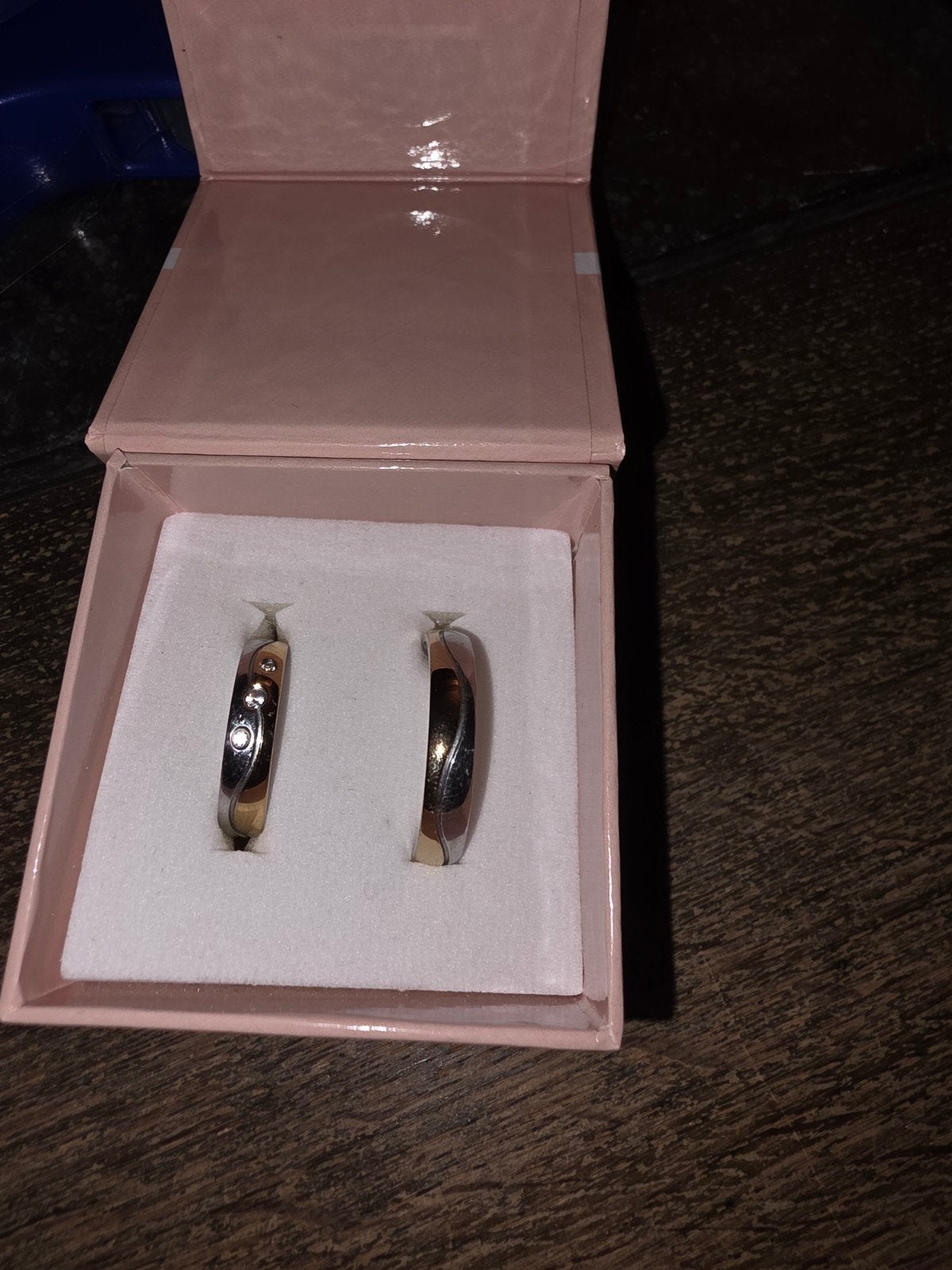 Stijlvolle bicolor ringen set met steentjes, Sieraden, Tassen en Uiterlijk, Ringen, Met kristal, Overige materialen, Ophalen of Verzenden