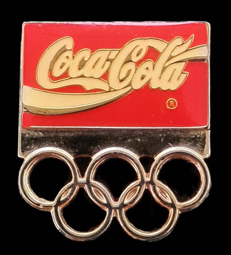Coca-Cola pin met Olympische ringen, Verzamelen, Speldjes, Pins en Buttons, Verzenden, Nieuw, Merk, Speldje of Pin