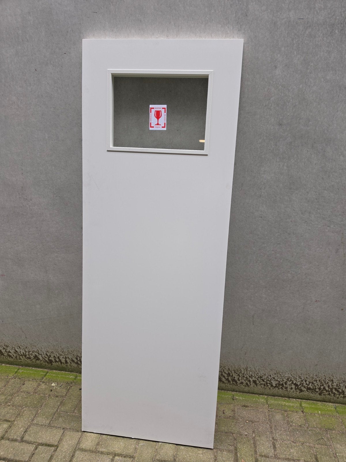 Witte binnendeur met glasopening en glas 73 x 201.5, 80 tot 100 cm, Binnendeur, Ophalen of Verzenden, Zo goed als nieuw