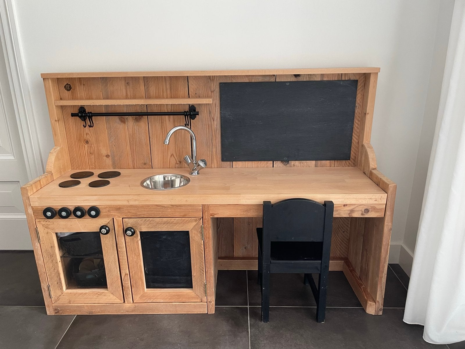 Stijgerhouten speelkeuken met hardhouten werkblad, Ophalen, Zo goed als nieuw, Ontdekken, Met licht