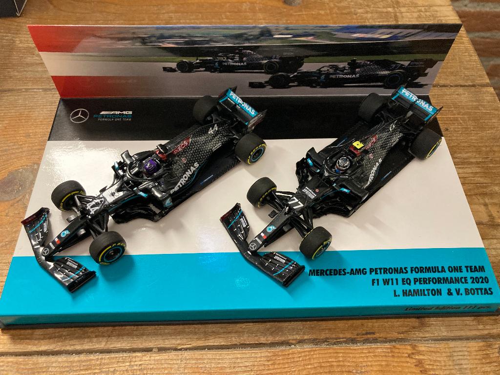 ✅ Lewis Hamilton Valtteri Bottas 1:43 Mercedes F1 W11 2020, Ophalen of Verzenden, Nieuw, Formule 1