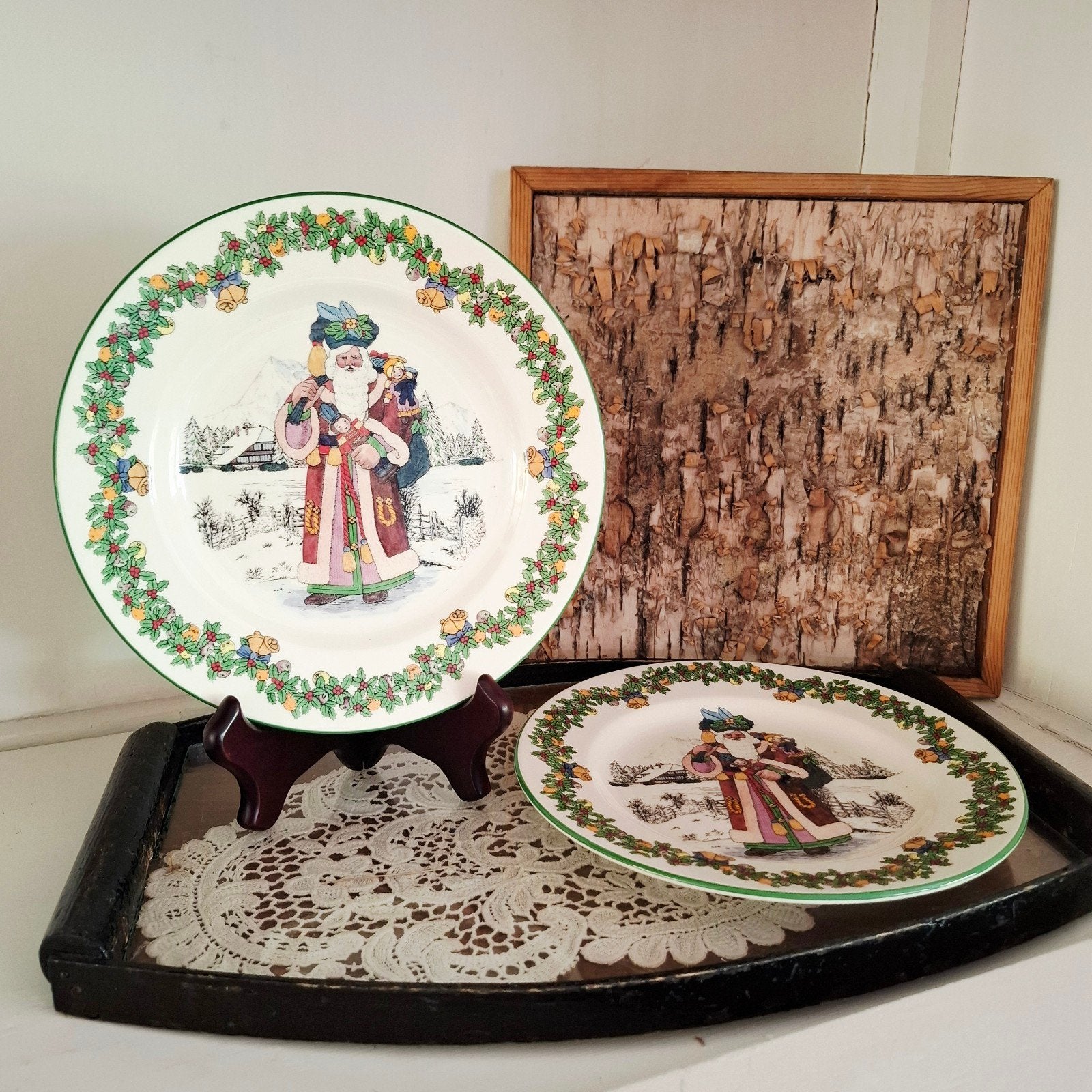 Spode 'German Santa Claus', 2 ontbijtborden, Ophalen of Verzenden, Zo goed als nieuw, Nb, Nb