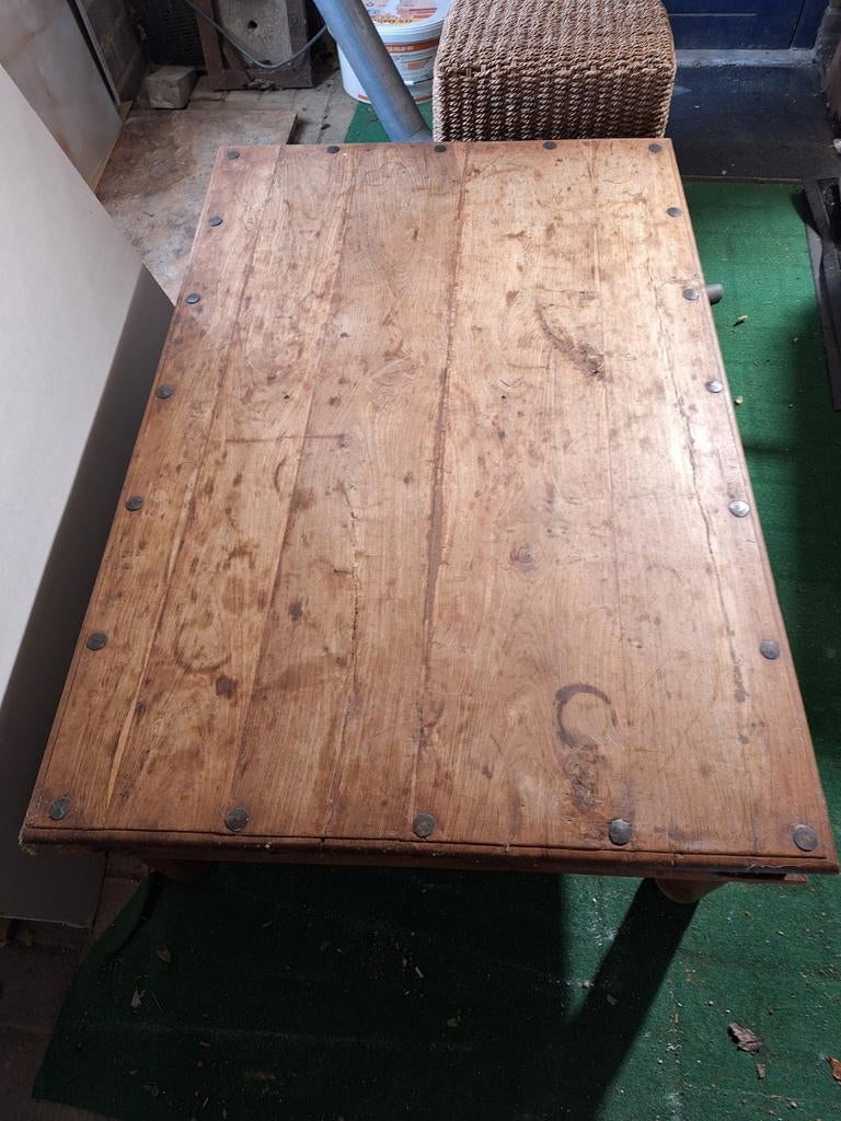 Teak tafel  teaktafel, Ophalen, Rechthoekig, 50 tot 100 cm