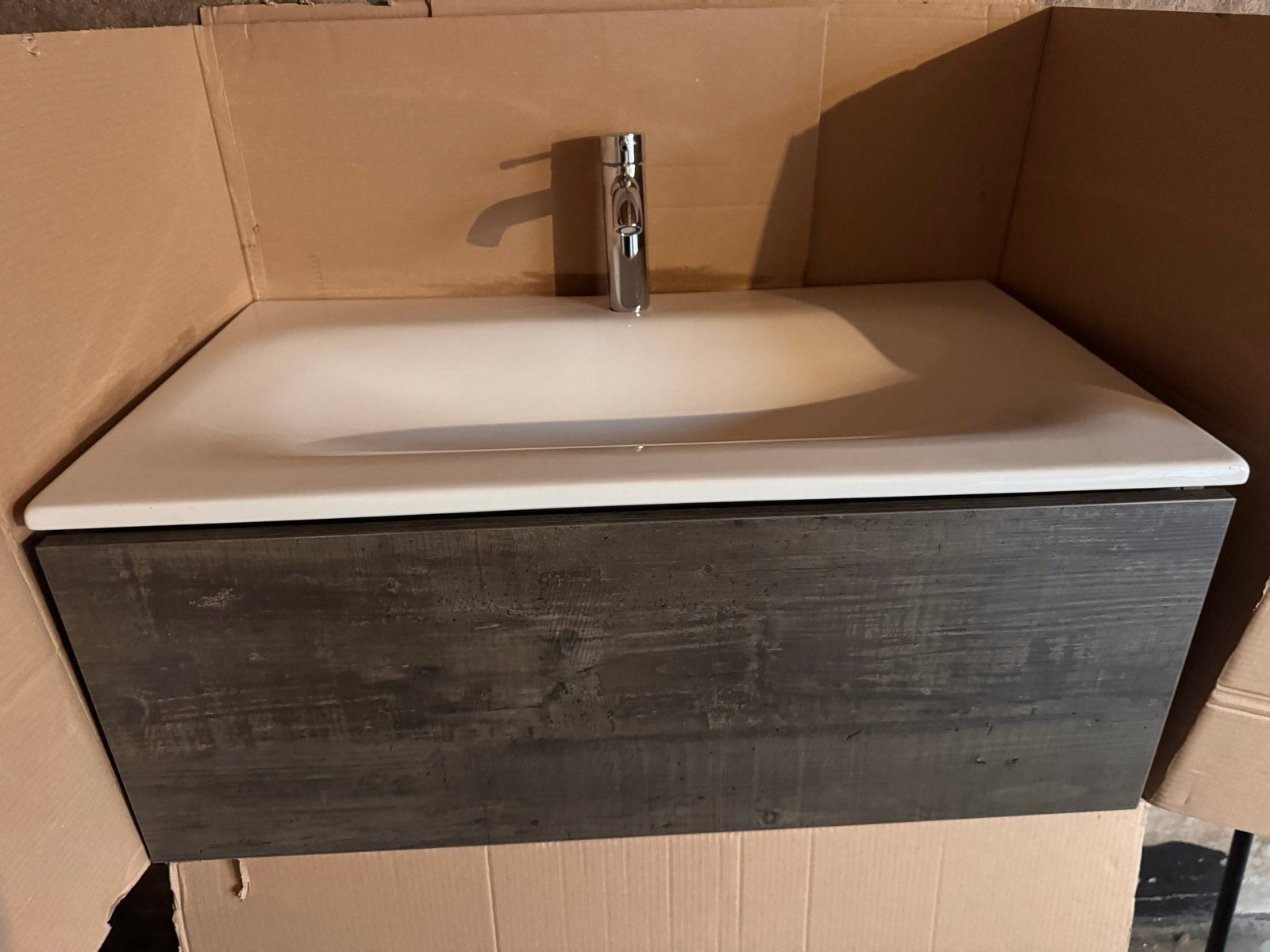 Moet weg Detremmerie badkamermeubelset met Grohe kraan, Nieuw, Wastafelkast, 25 tot 50 cm, 50 tot 100 cm