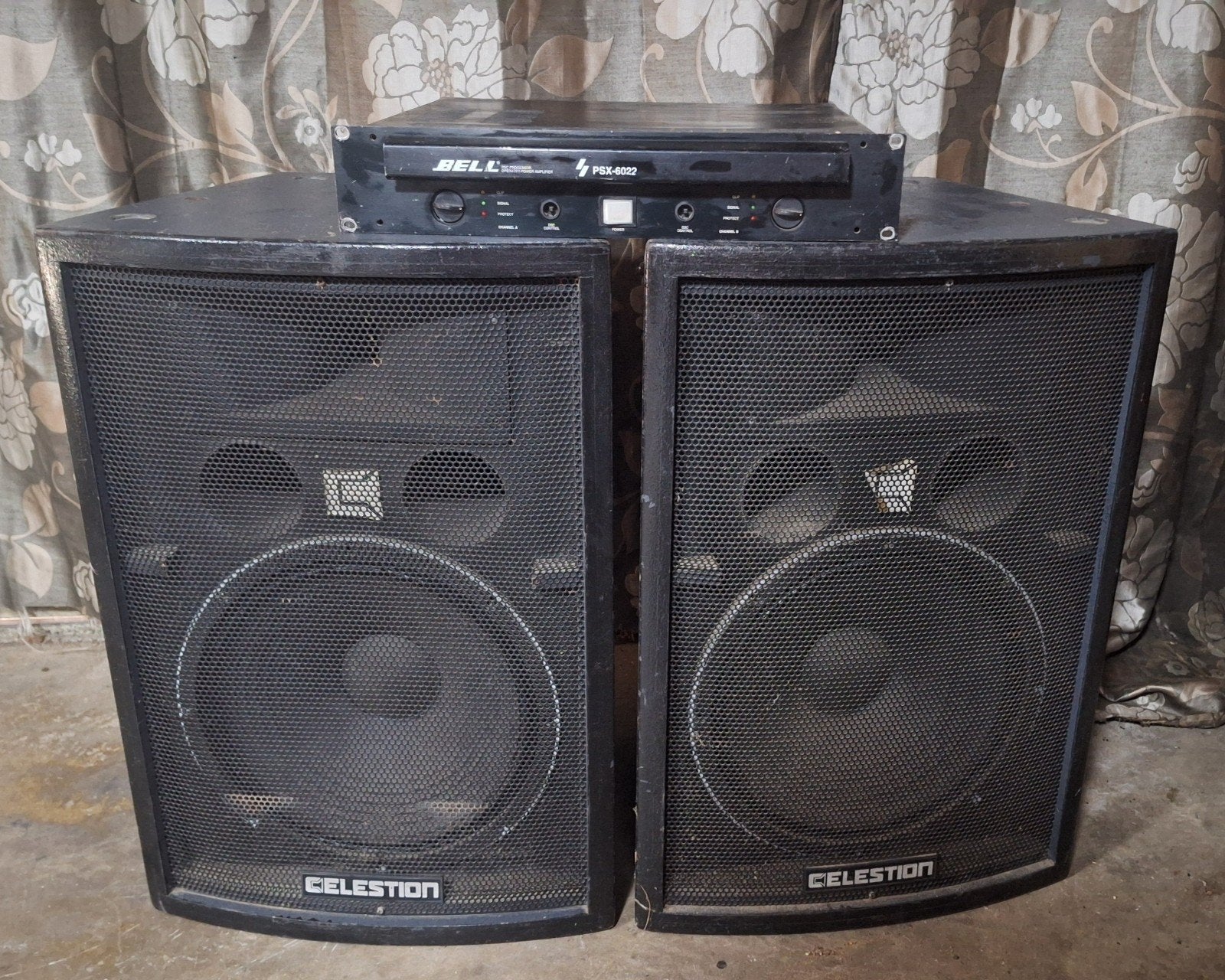 Celestion CX1520 speakerset met Bell PSX 6022 versterker, Ophalen, Gebruikt