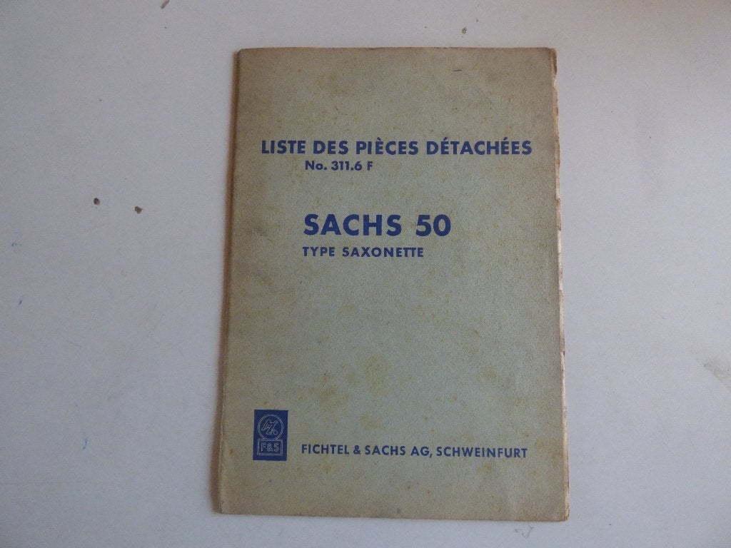 SACHS 50 TYPE SAXONETTE ONDERDELENLIJST 311.6 F, Ophalen of Verzenden, Gebruikt