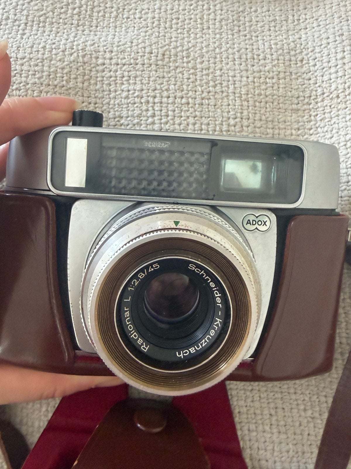 Vintage Adox Radionar L camera met lederen tas, Audio, Tv en Foto, Fotocamera's Analoog, Verzenden, Gebruikt, Compact, Overige Merken
