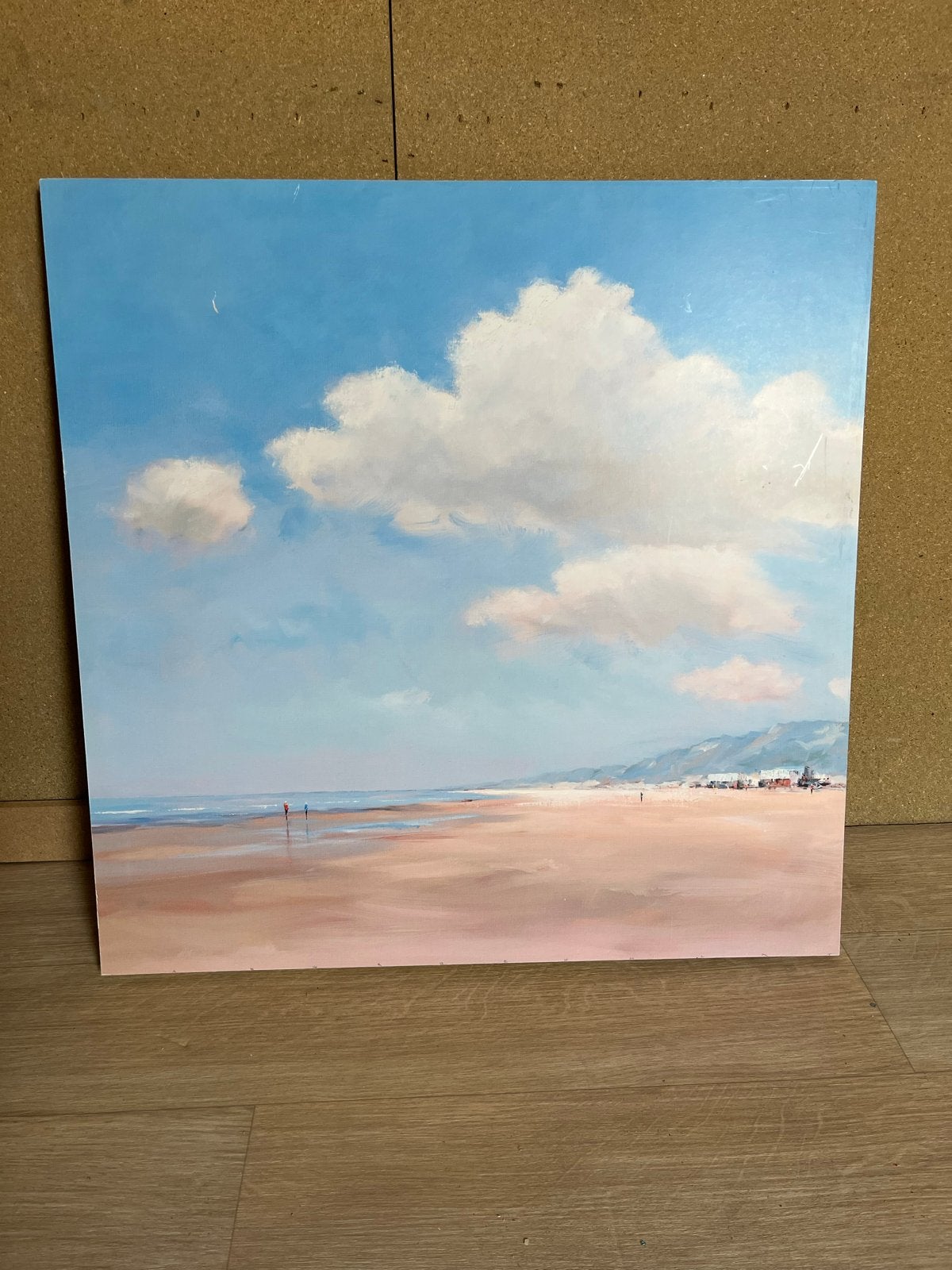Wanddecoratie strand 69x69 cm, Ophalen, Gebruikt, Schilderij, Blauw