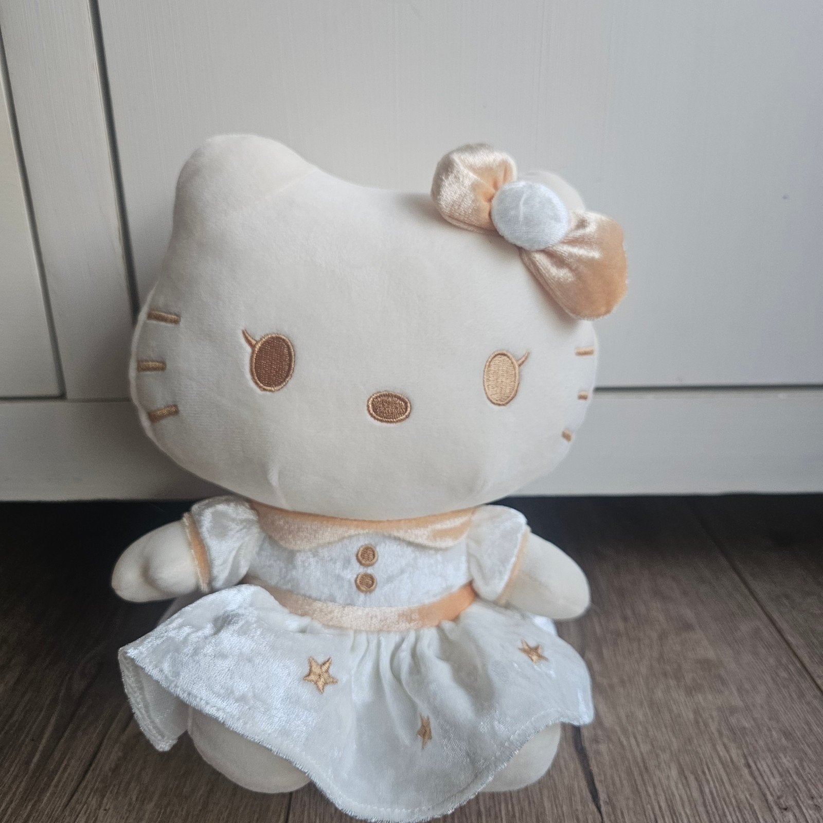 schattige goud en witte hello kitty knuffel, Ophalen of Verzenden