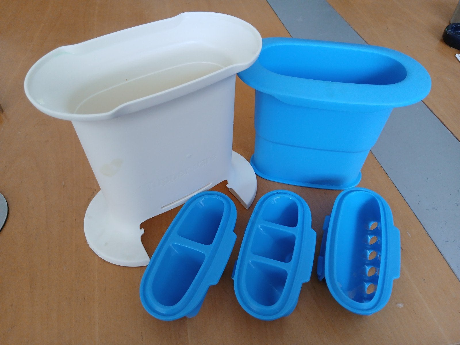 tupperware multiplex. (krok toren), Ophalen of Verzenden, Zo goed als nieuw, Blauw, Overige typen