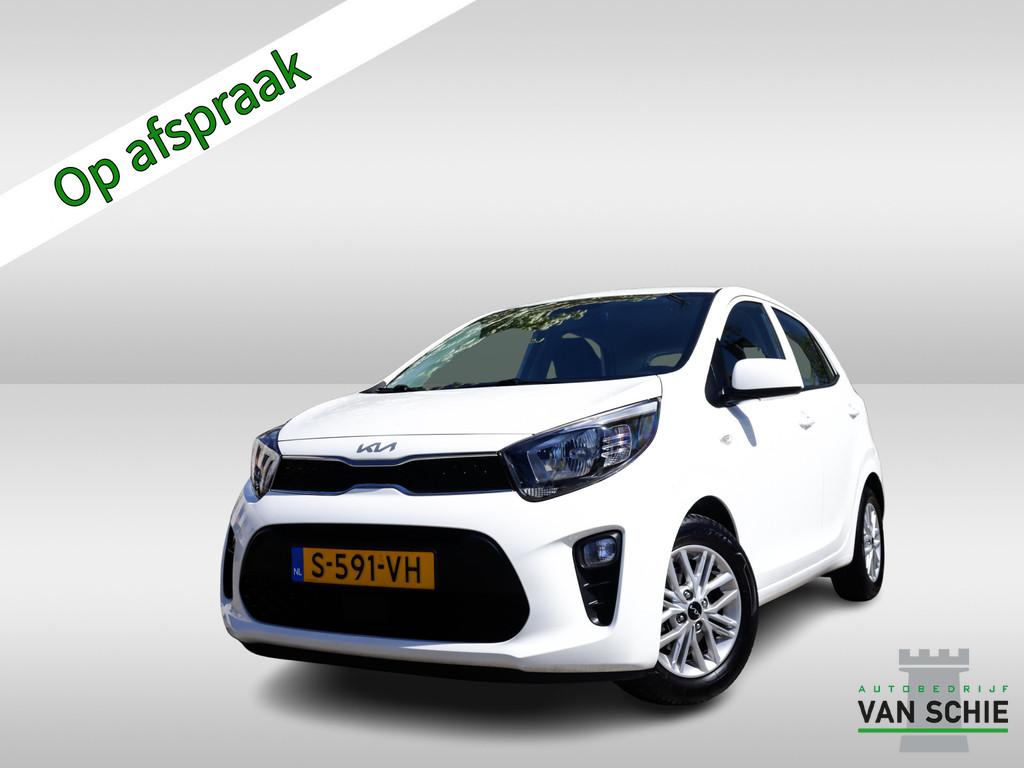 Kia Picanto 1.0 DPi DynamicLine 5p 1e-Eig. & Dealer-Onderh B, Auto's, Kia, 12 maanden, Gebruikt, Leder en Stof, Wit