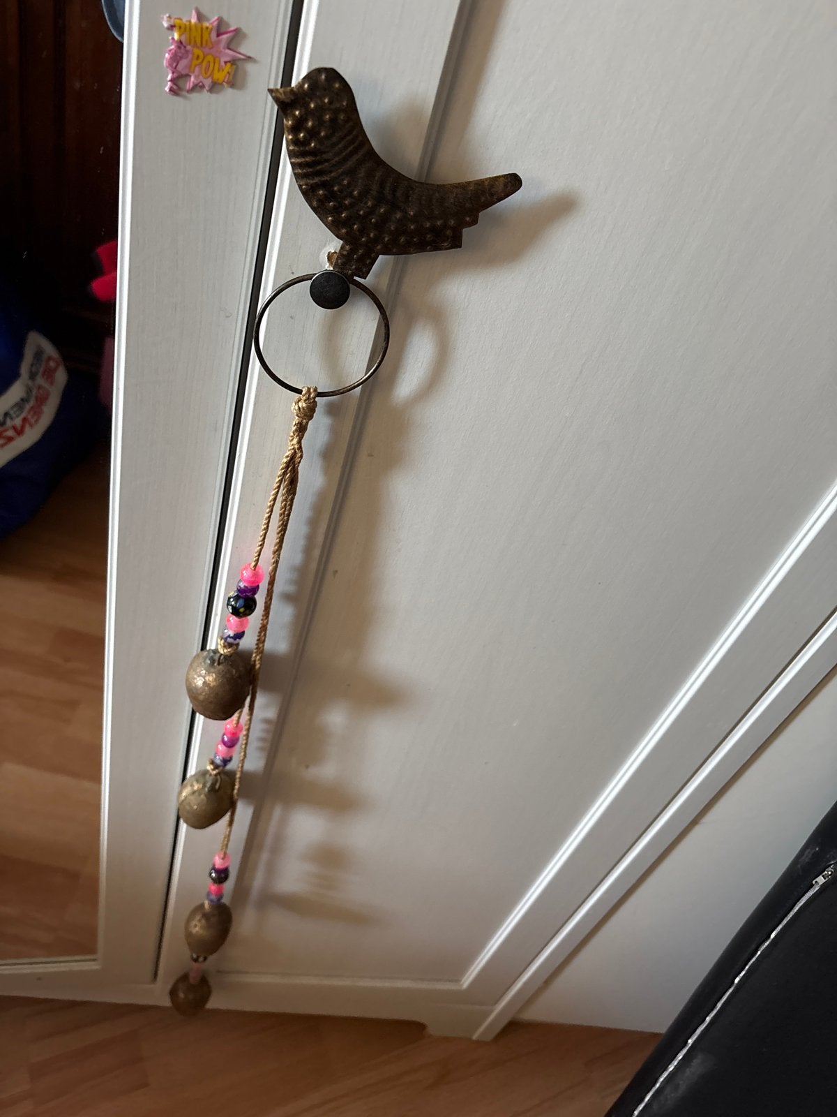 Decoratieve vogel met belletjes kopper, Meerkleurig, Ophalen of Verzenden, Metaal, Gebruikt