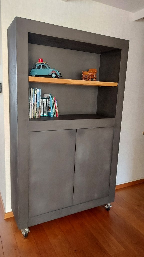 Bergkast - betonlook, Huis en Inrichting, Kasten | Wandmeubels, Ophalen, Overige materialen, 200 cm of meer, Minder dan 150 cm
