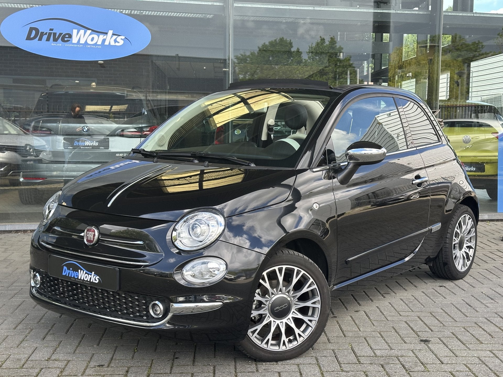 Fiat 500C 0.9 TwinAir Turbo Lounge | Automaat | 5dkm | Nieuw, Auto's, Fiat, Gebruikt, Zwart, Leder, Bedrijf
