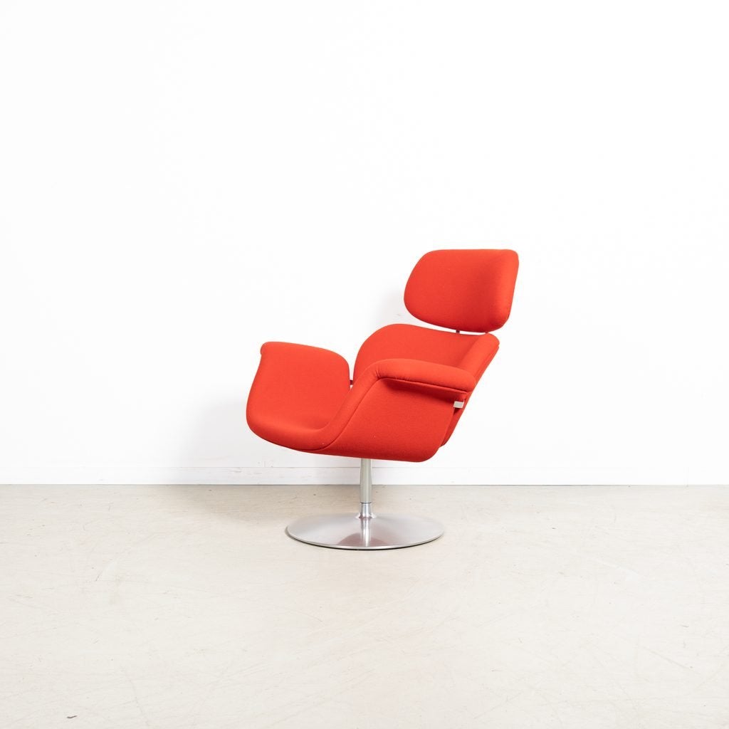 Artifort Big Tulip Fauteuil Rood Stof, Artifort, Zo goed als nieuw, Niet ingevuld, Niet ingevuld