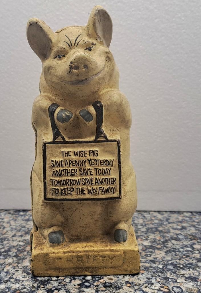 Vintage Gietijzeren Spaarpot Varken, Ophalen of Verzenden