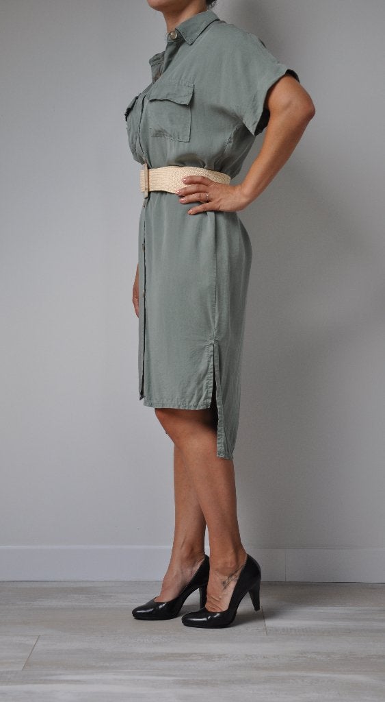 jurk, terra di siena jurk s,m,l, dress, nieuwe jurk, Kleding | Dames, Terra di siena, Nieuw, Ophalen of Verzenden, Onder de knie