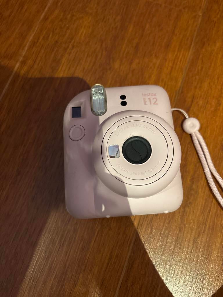 Instax Mini 12 Roze met Hoesje - Zo goed als nieuw, Compact, Ophalen of Verzenden, Zo goed als nieuw, Fuji