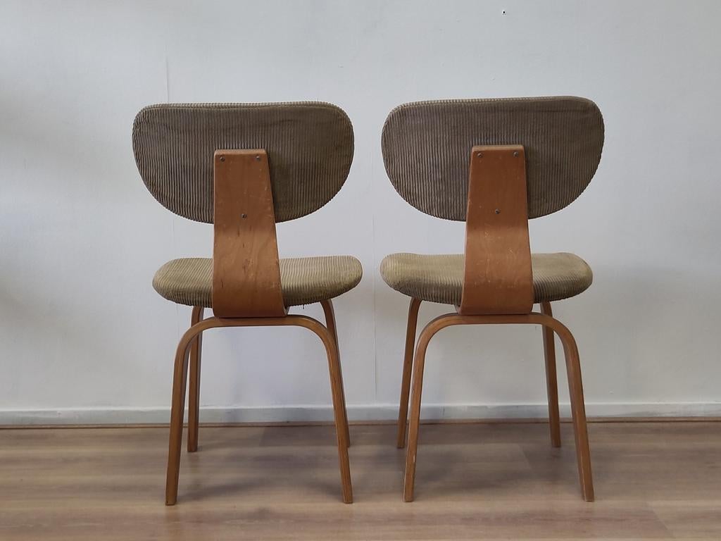 2x vintage Pastoe stoel SB02 eetkamerstoel berken serie, Ophalen, Gebruikt, Twee, .