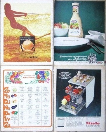 Advertenties reclames van mei juli 1969 Kraft Miele Knorr DE, Ophalen of Verzenden, Gebruikt, Overige typen