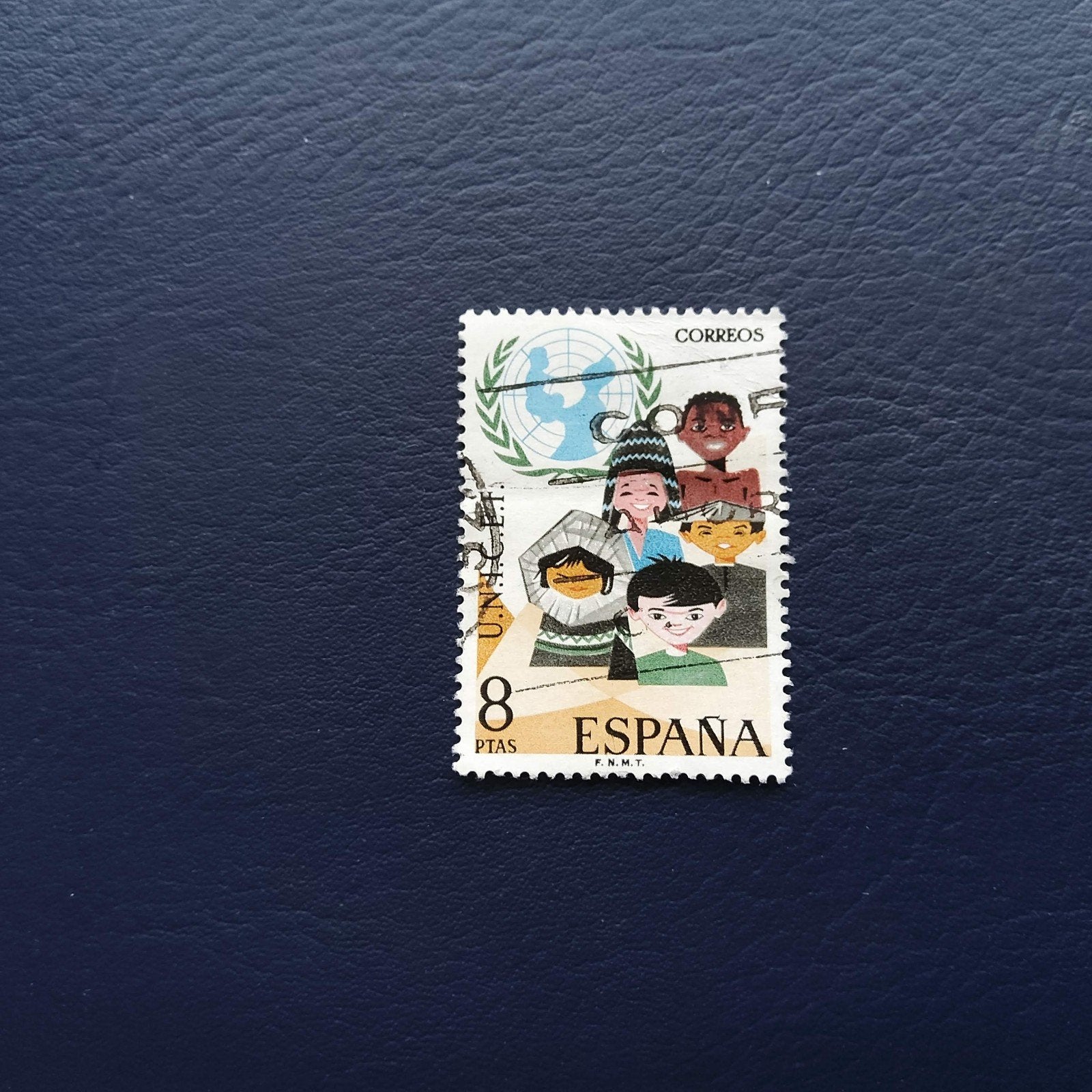 Spanje postzegel UNICEF 8 ptas, Ophalen of Verzenden, Gestempeld