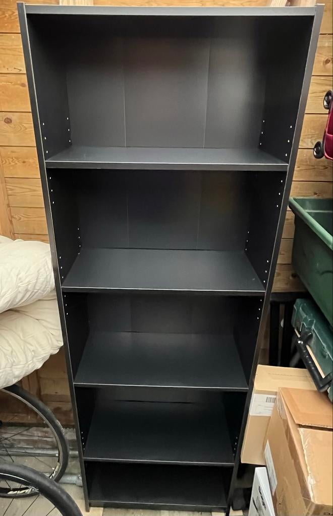 IKEA Gersby Boekenkast Zwart 60x180x24cm, Ophalen, Met plank(en), Gebruikt, 50 tot 100 cm