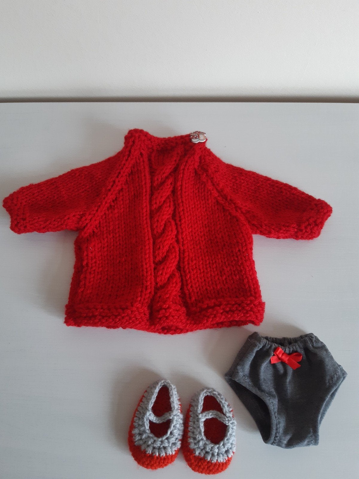 Jurkje met kabel, onderbroekje en slofjes voor Babyborn 43 c, Ophalen of Verzenden, Nieuw, Babypop