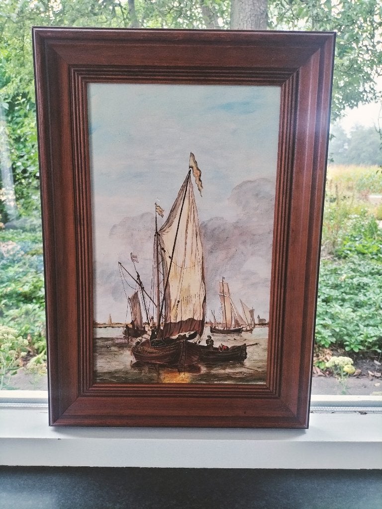 Sfeervol Maritiem Schilderij (Olieverf) W. van de Velde II, Maritiem / water, Handgeschilderd, Doek, Oud hollands
