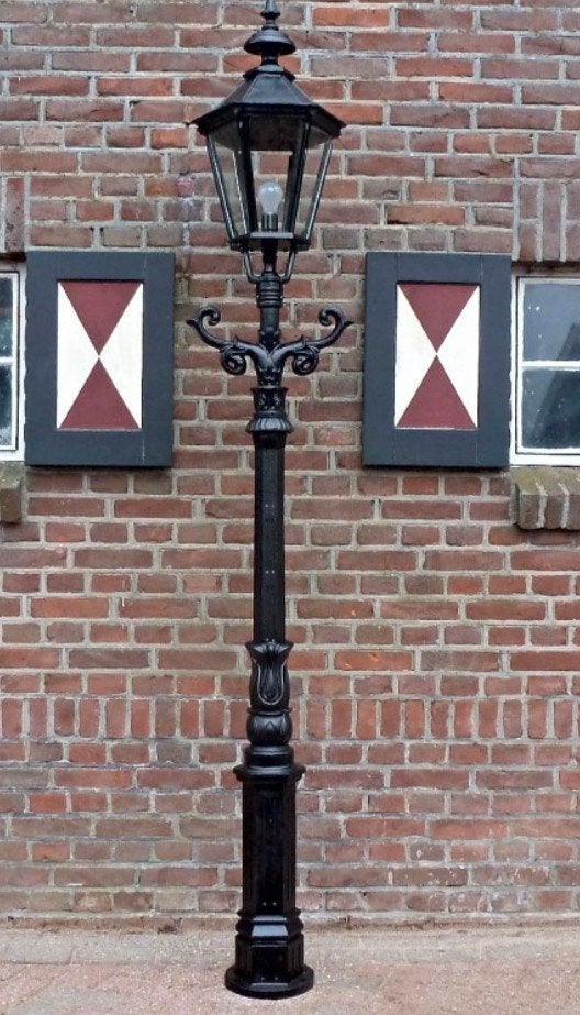 Nostalgische lantaarn, Tuin en Terras, Buitenverlichting, Ophalen, Gebruikt, Staande lamp, Netvoeding