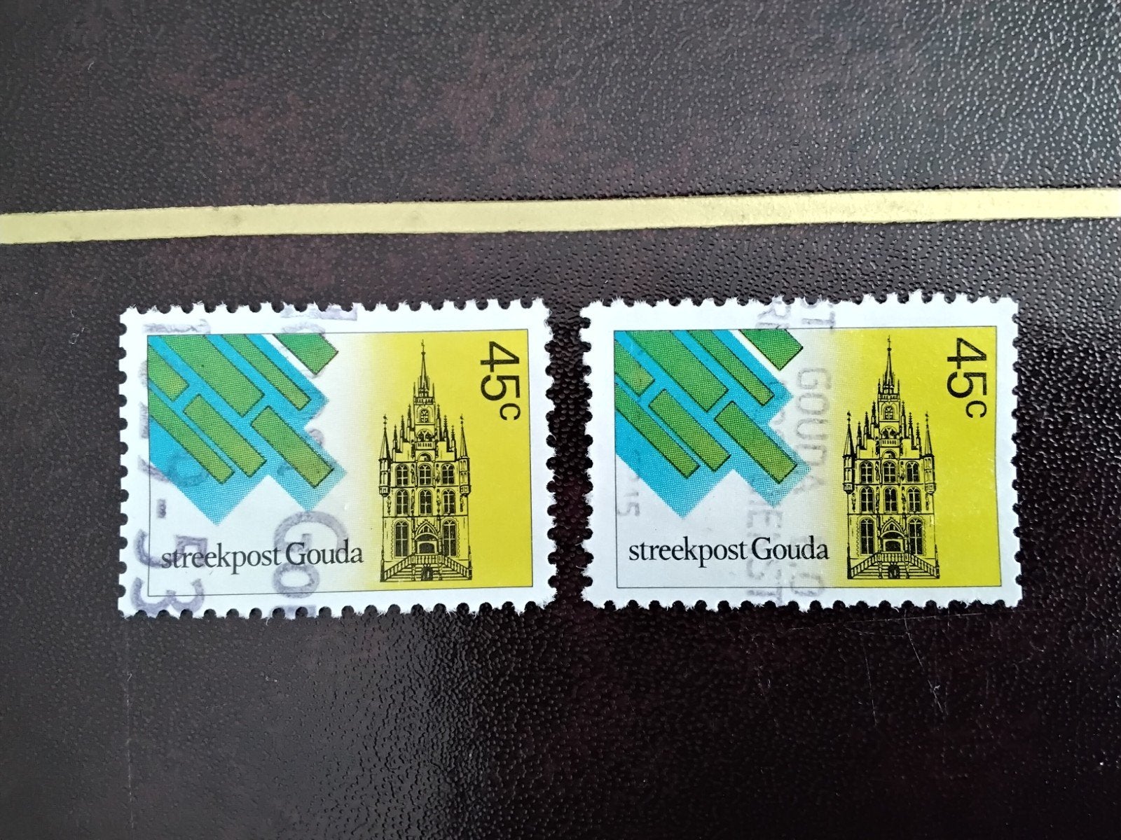 Gouda 2 zegels Streekpost, Verzenden, Na 1940, Gestempeld