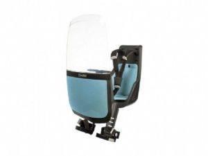 Fietsstoel Bobike Mini City met Windscherm-voorzit/blauw, Voetsteuntjes, Voorzitje, Zo goed als nieuw, 0 t/m 13 kg