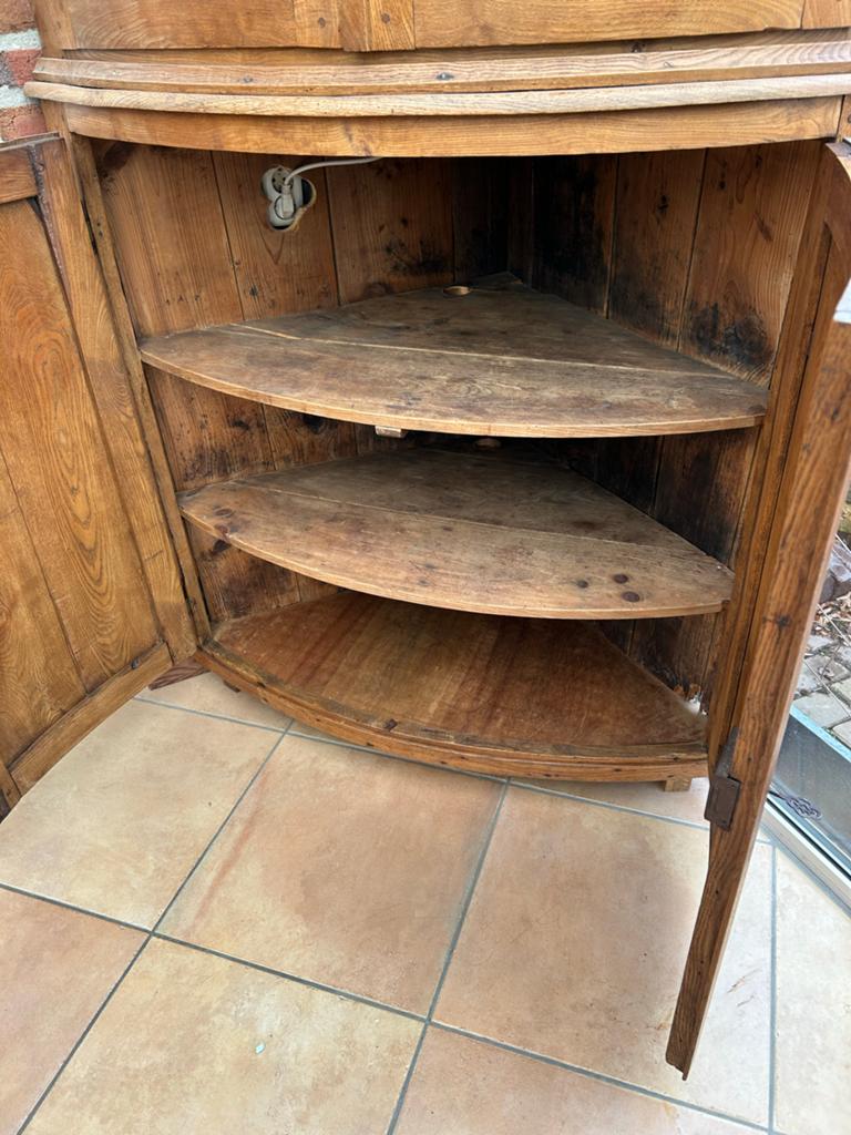 Antieke hardhouten vitrinekast - Hoekmodel, Antiek en Kunst, Antiek | Meubels | Kasten, Ophalen