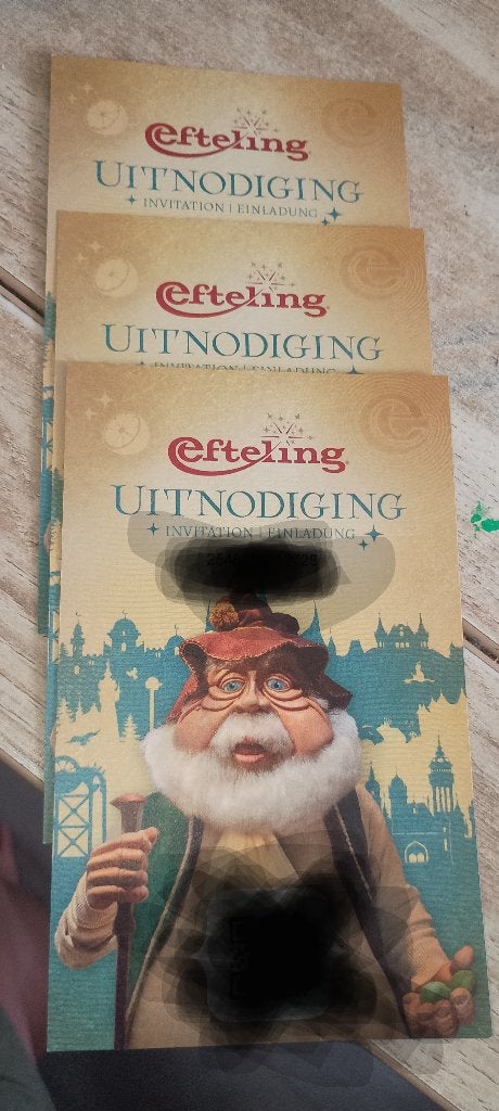Efteling entree kaartjes 3 stuks, Ophalen of Verzenden, Nieuw, Overige typen