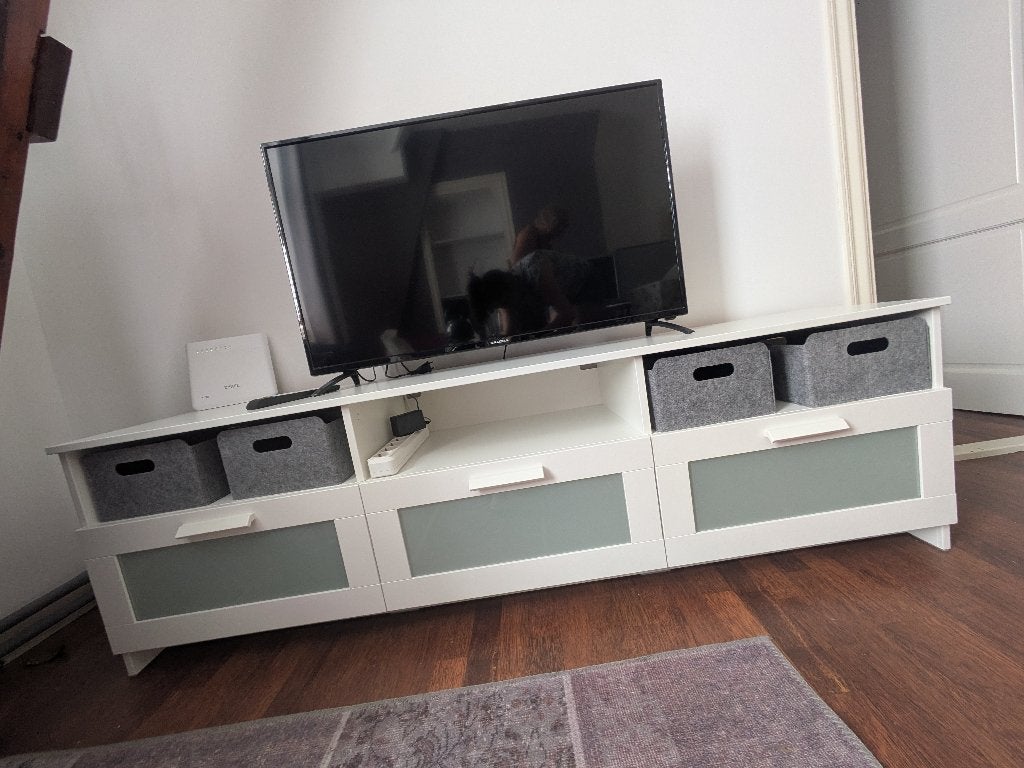 IKEA Besta TV-meubel met lades en opbergvakken, Ophalen, Gebruikt, Modern, Scandinavisch, 150 tot 200 cm