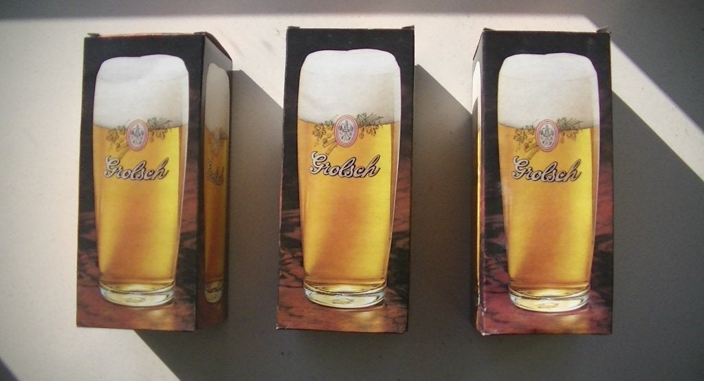 💥Grolsch bierglazen [ fluitjes ]  glas / glazen 💥, Ophalen, Zo goed als nieuw, Glas of Glazen, Grolsch