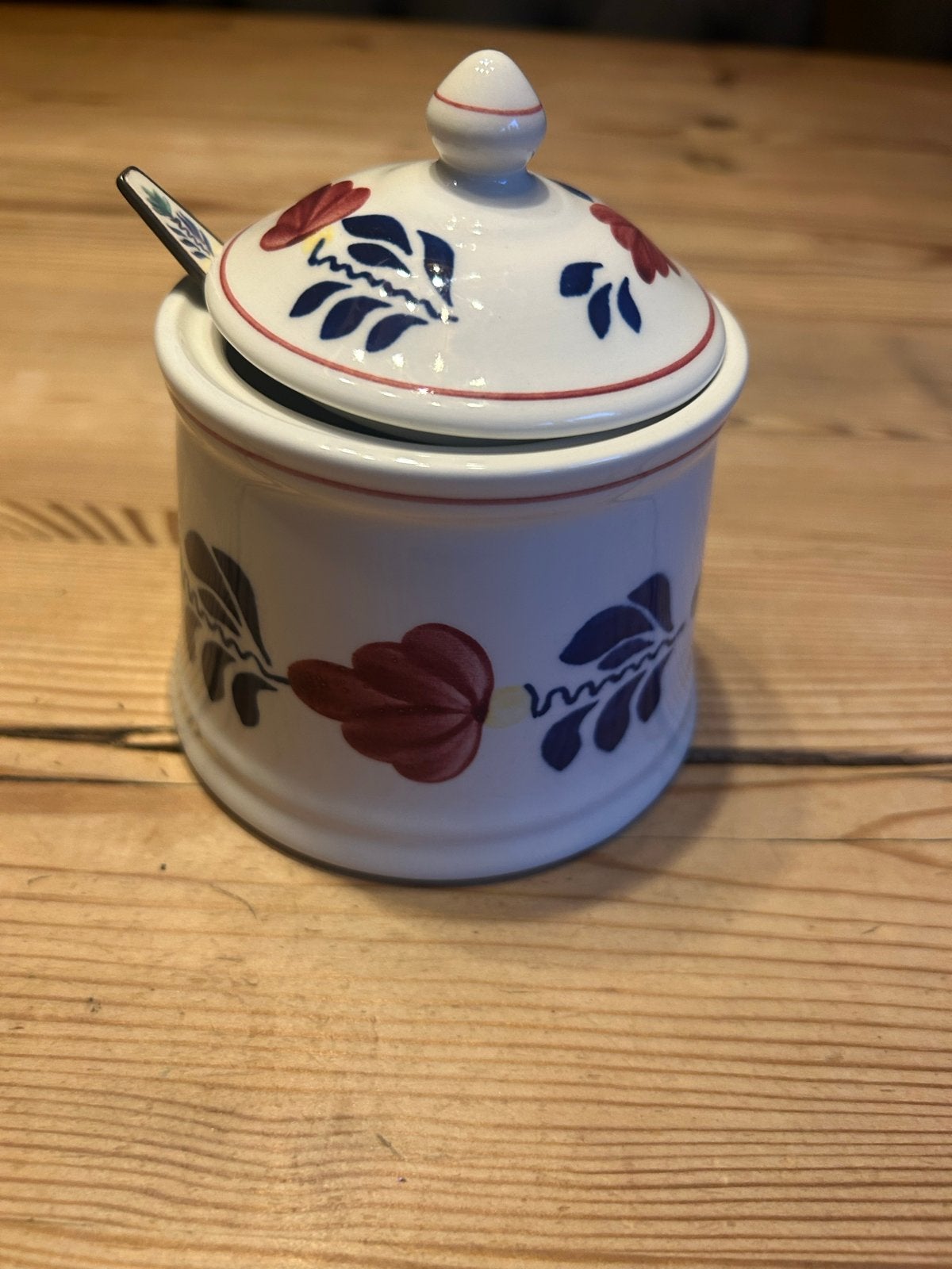Boch Boerenbont Suikerpotje met Lepel - Perfecte Staat, Ophalen of Verzenden