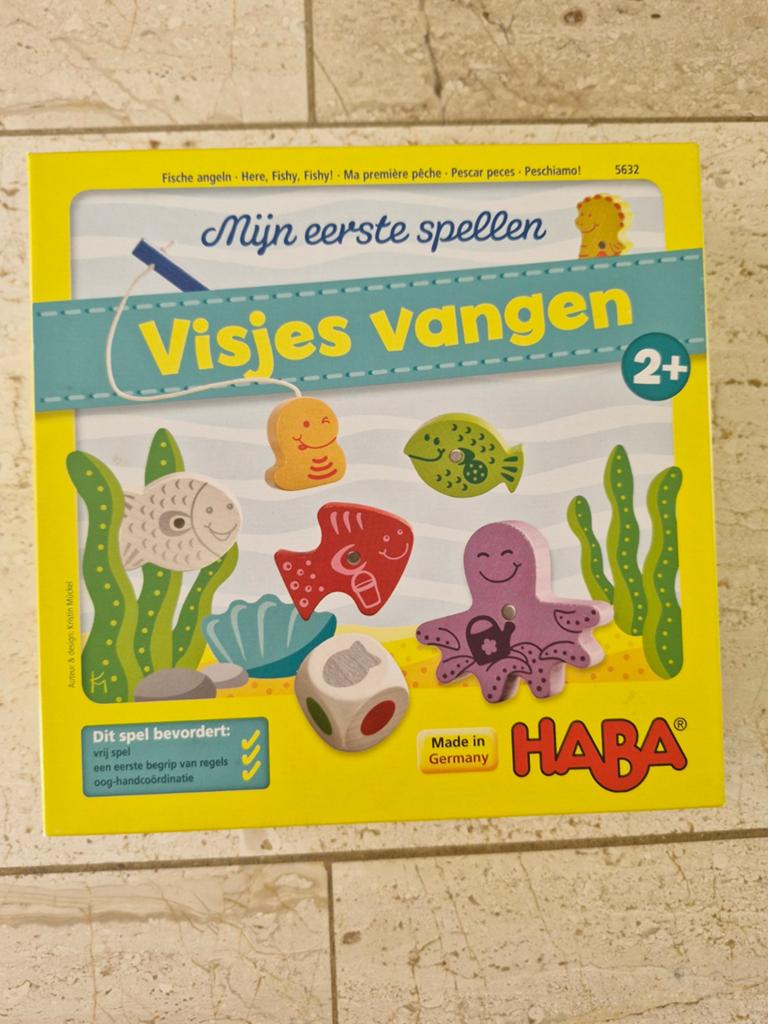 HABA Mijn Eerste Spellen: Visjes Vangen - Leuk vanaf 2 jaar, Drie of vier spelers, Ophalen of Verzenden, Zo goed als nieuw, HABA