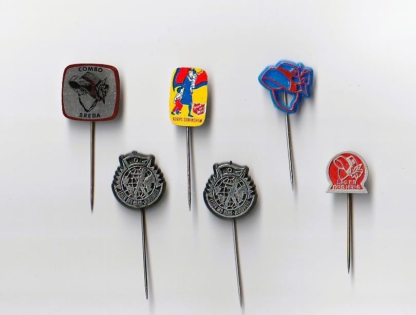 6 speldjes van het LEGER DES HEILS, Ophalen of Verzenden, Gebruikt, Overige onderwerpen, Speldje of Pin