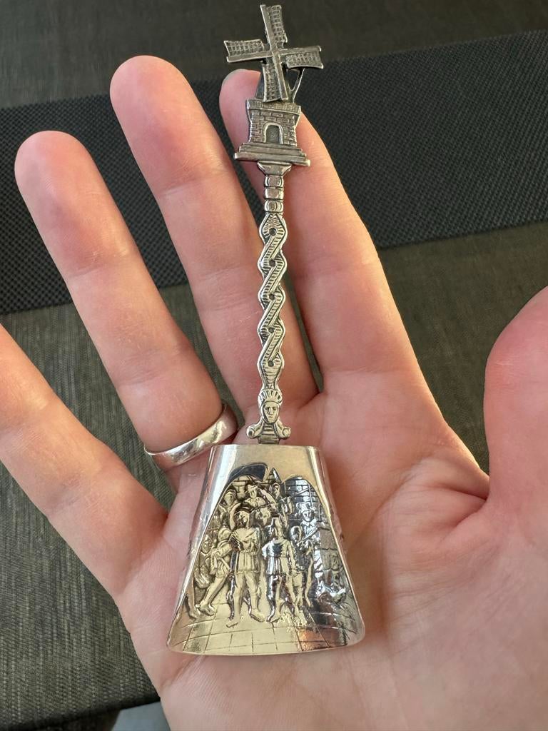 Zilveren Suikerschep met Nachtwacht en Molen, Antiek en Kunst, Ophalen of Verzenden