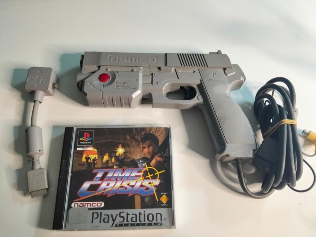 Namco Gun + Time Crisis Platinum Game PlayStation 1, Gebruikt, Shooter, 1 speler, Eén computer