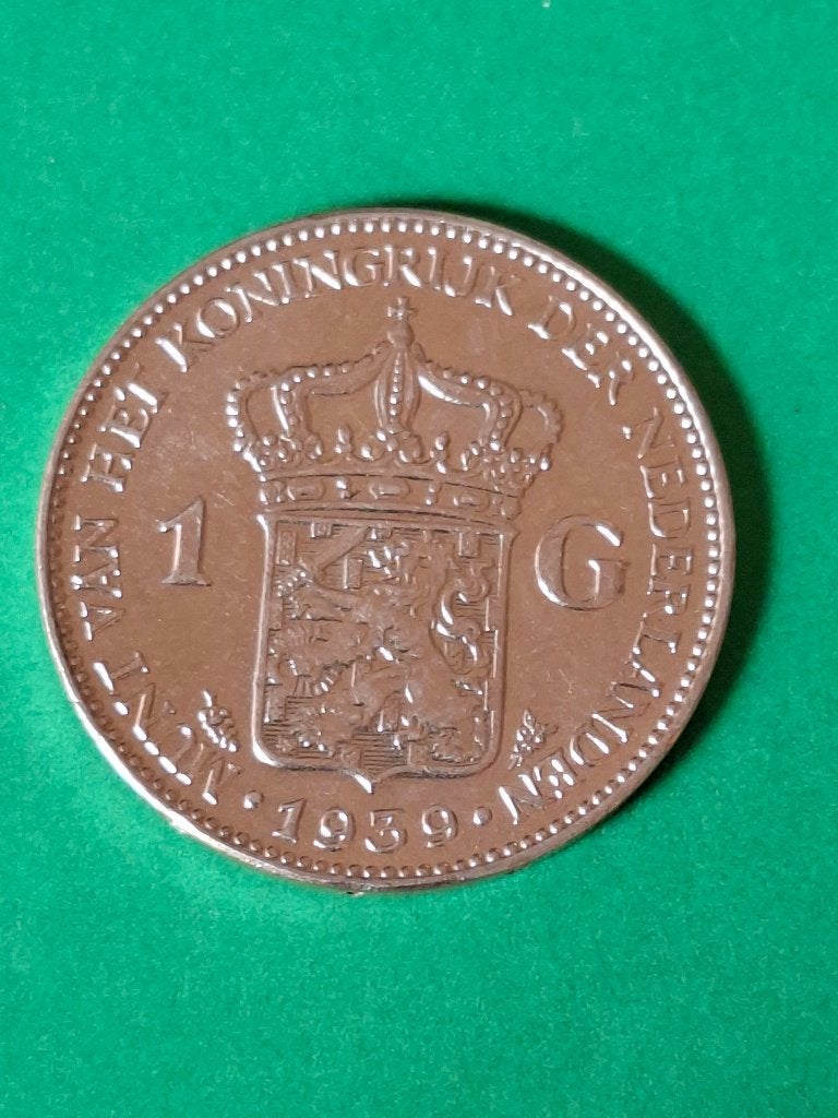 1939 Nederland 1 gulden in zilver Wilhelmina, 1 gulden, Verzenden, Zilver, Koningin Wilhelmina