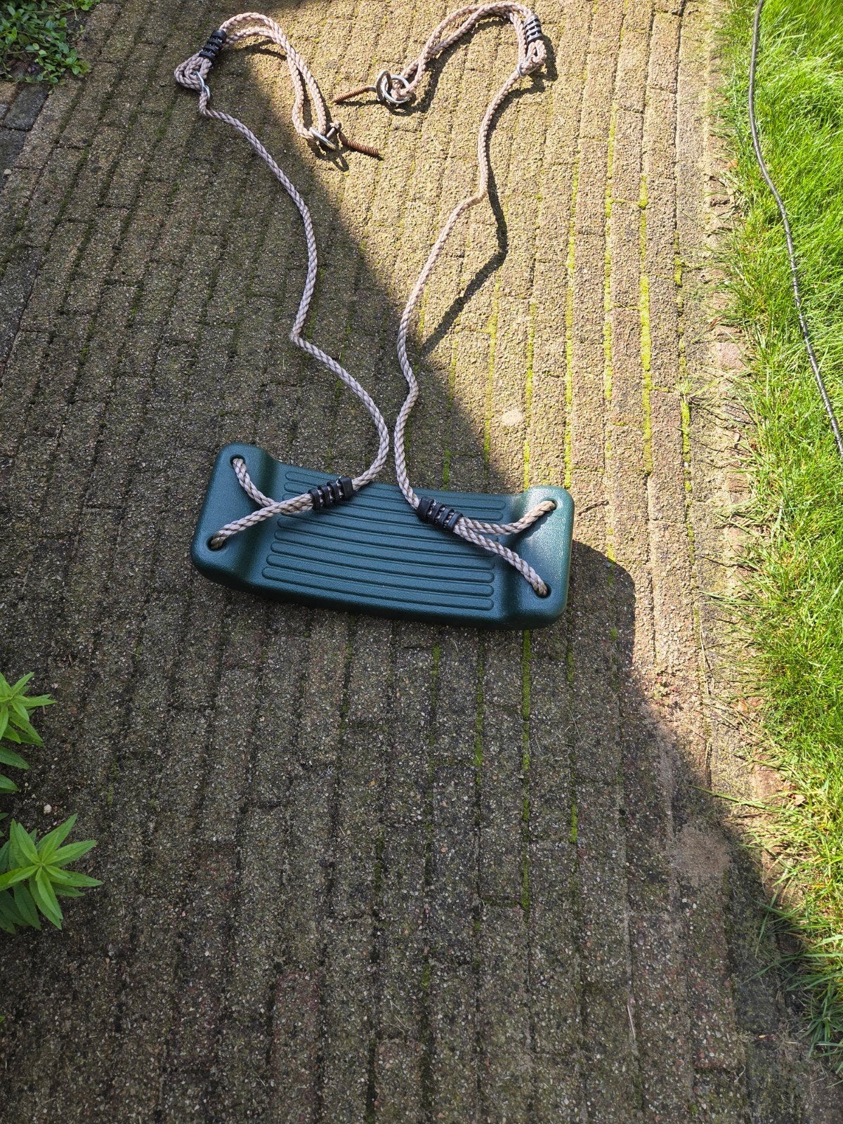 Groene schommel met touwen, Kinderen en Baby's, Ophalen of Verzenden, Gebruikt, Schommel