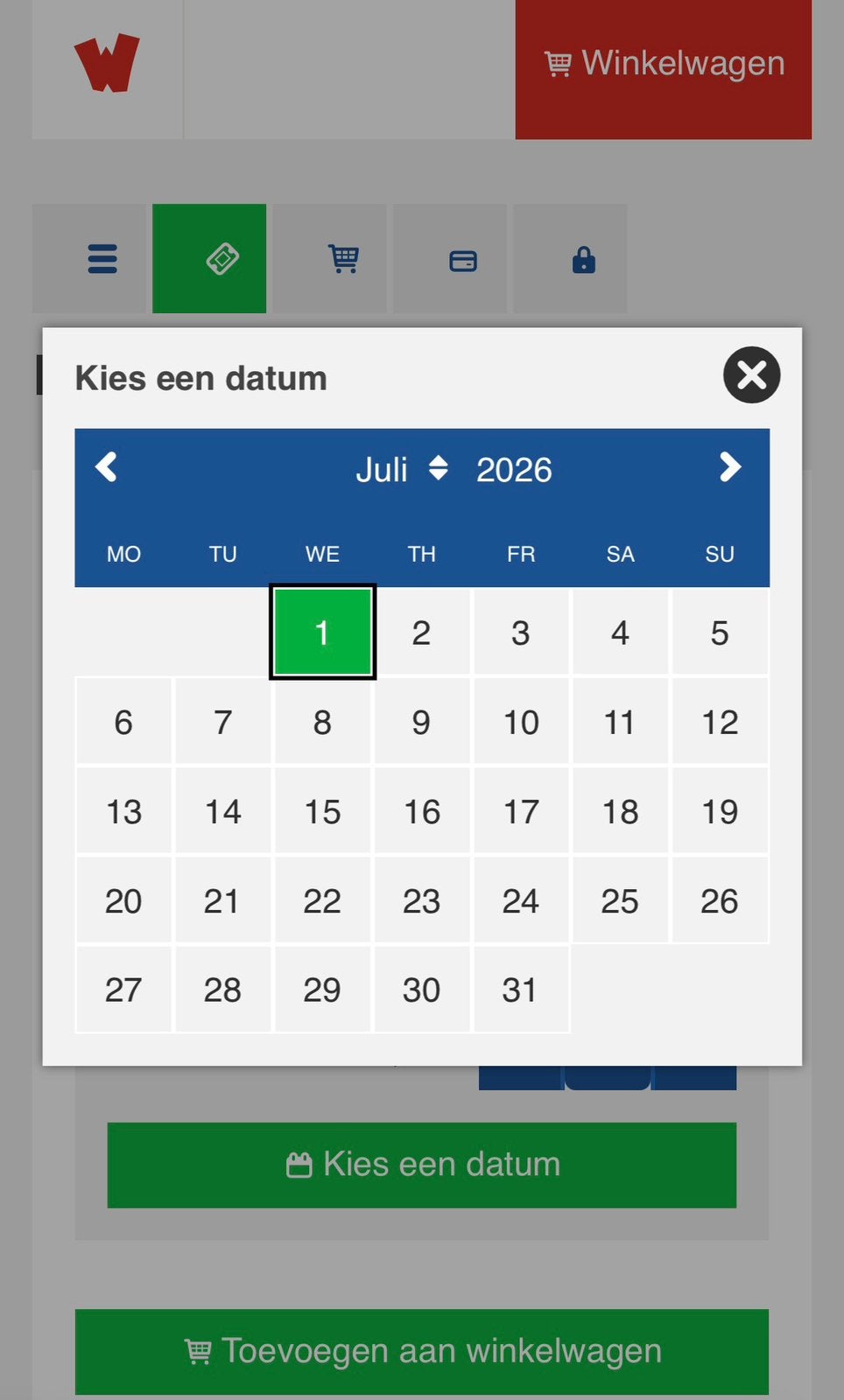 Walibi Holland Entree Ticket (vrije dagkeuze), Eén persoon, Ticket of Toegangskaart