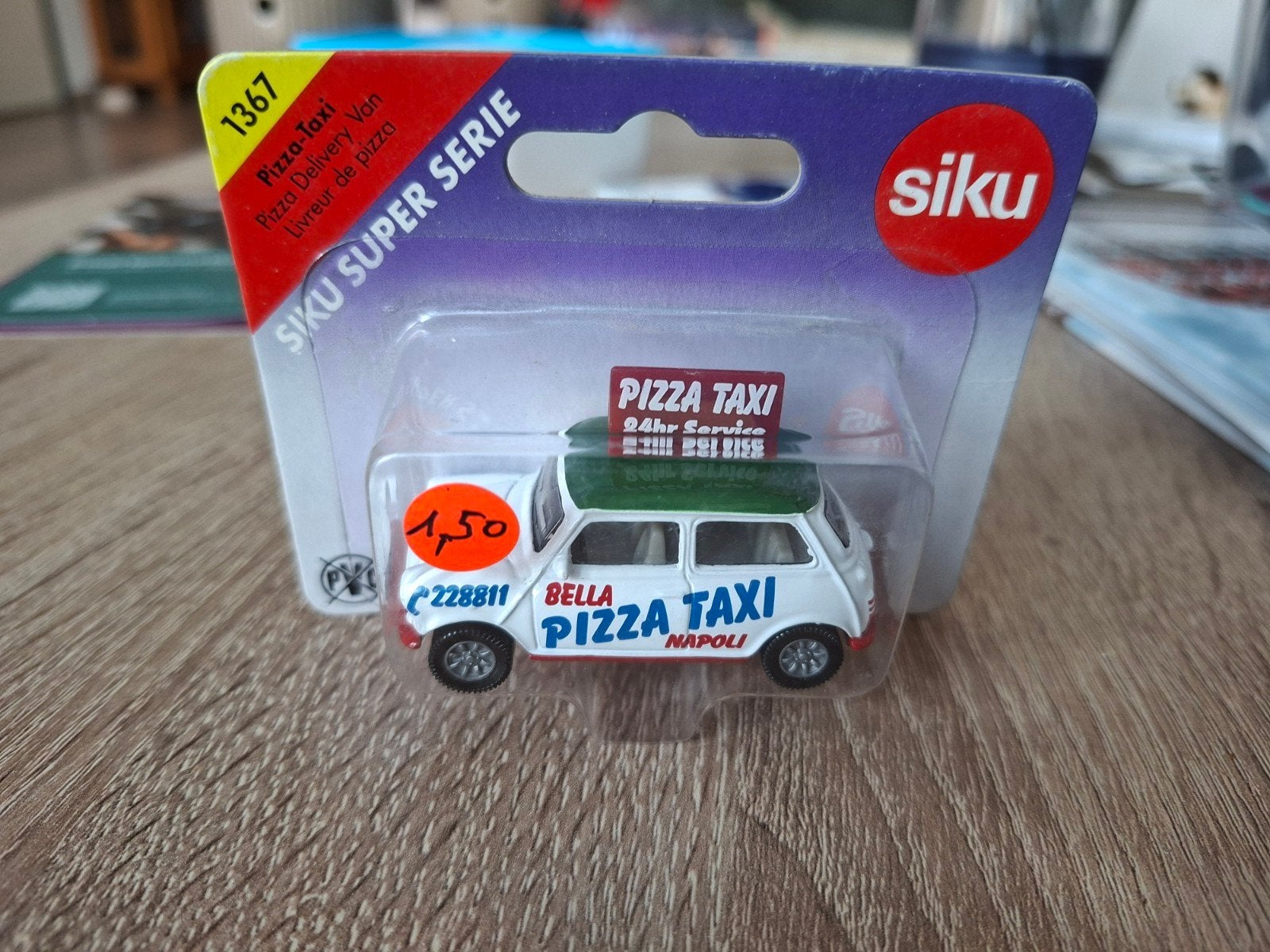 Rover Mini Pizza Taxi Siku in blisterverpakking 1367, Ophalen of Verzenden, Zo goed als nieuw, Auto