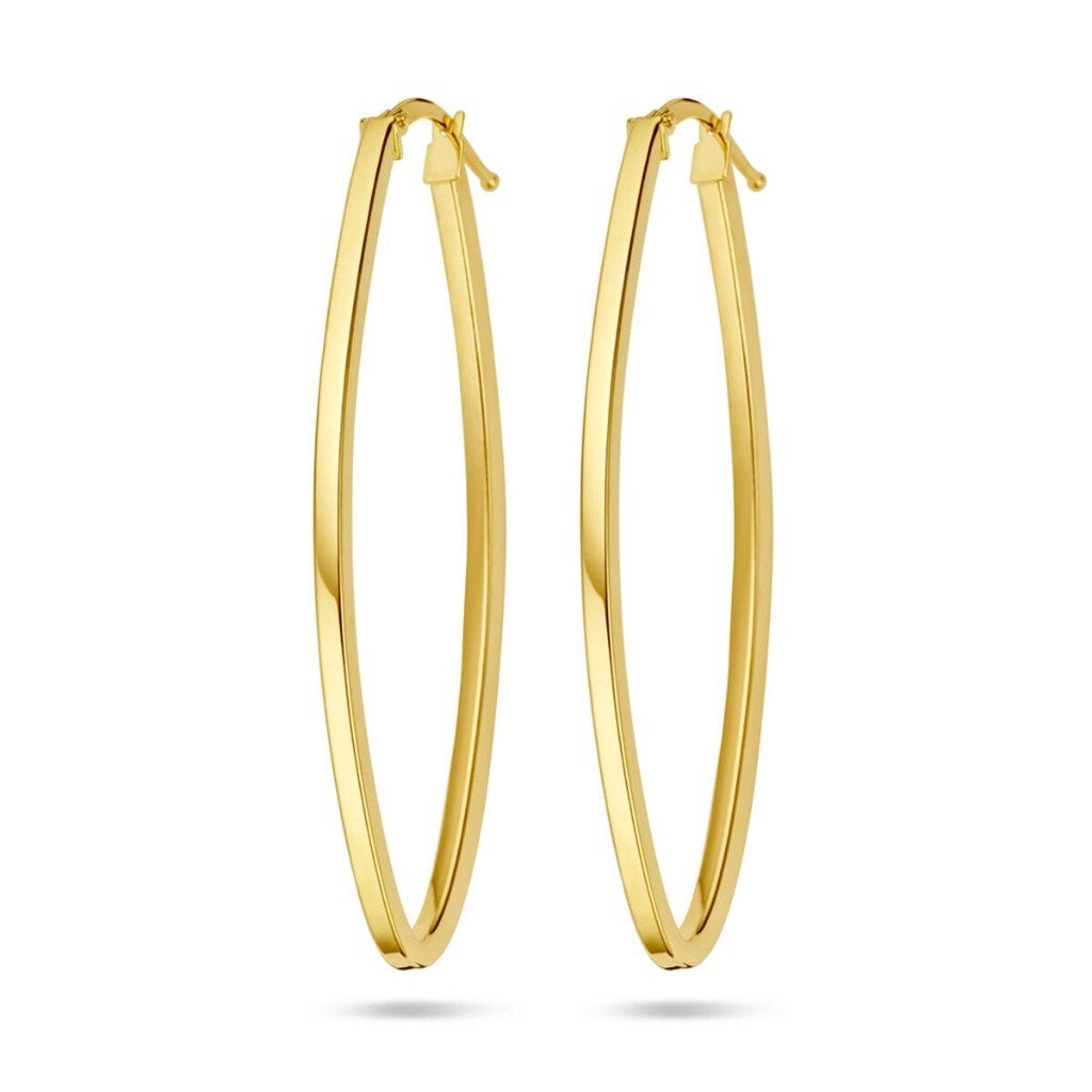 14 Karaat Geelgouden Oorringen 52 x 20 mm - Lengte 5 cm, Ophalen, TIEMAN JUWELIERS, Hangers, -