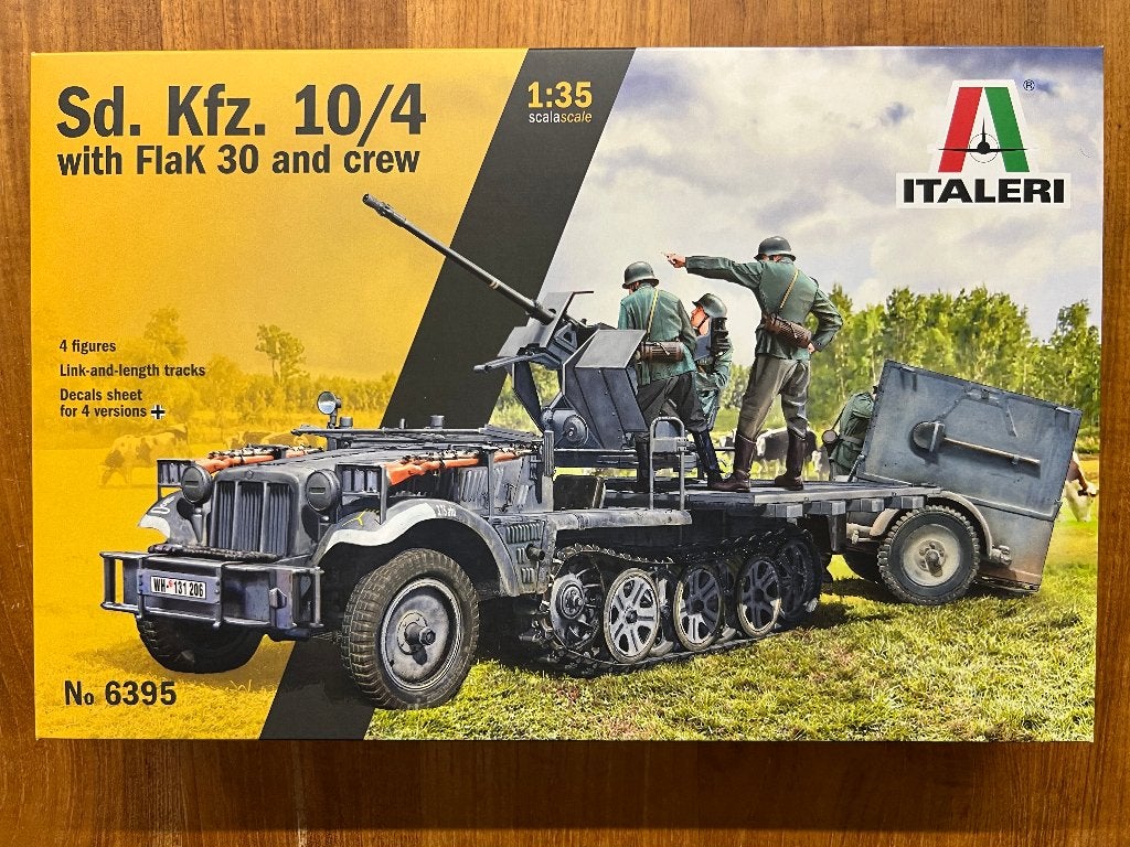 Italeri Sd.Kfz. 10/4 FlaK 30 met crew 1:35 - 6395, 1:50 of kleiner, Italeri, Overige typen, Nieuw